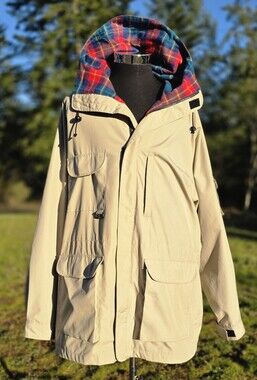 Vintage Eddie Bauer Parka Mens XXL Plaid Wool Lined Hooded Parka Coat 90S Y2K